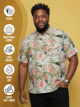 Men Plus Size Havana Multicolor Printed Casual Shirt