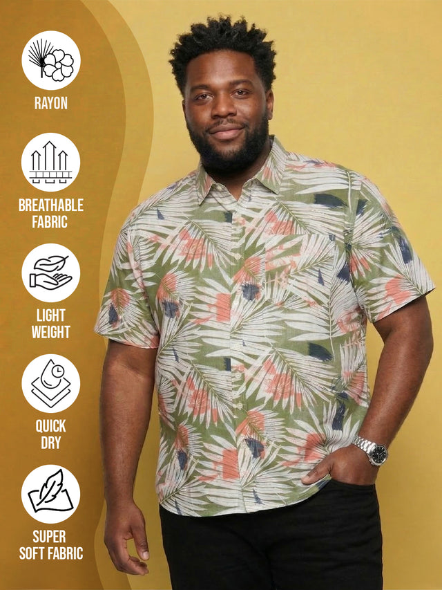 Men Plus Size Havana Multicolor Printed Casual Shirt