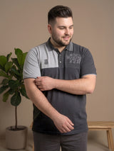 Men Plus Size Relent Colorblock Polo Tshirt