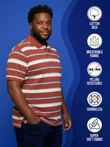Men Plus Size Lineo Multicolor Colorblock Polo Tshirt