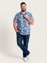 Men Plus Size Neonshards Multi Printed Shirts