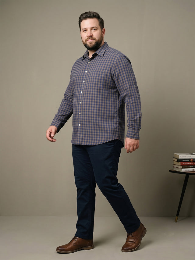 Men Plus Size Plaidorn Multi Check Shirts