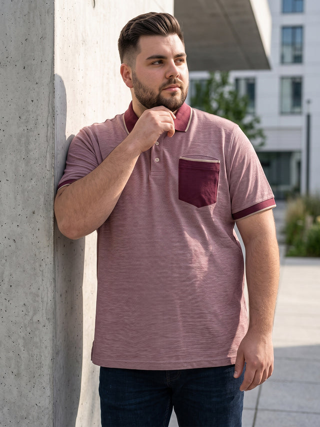 Men Plus Size Mevia Solid Maroon Polo Men Tshirt