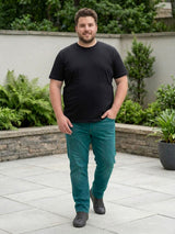 Men Plus Size Virello Green Solid Jeans