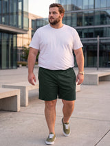 Men Plus Size Turbo-Teal Teal Solid Shorts