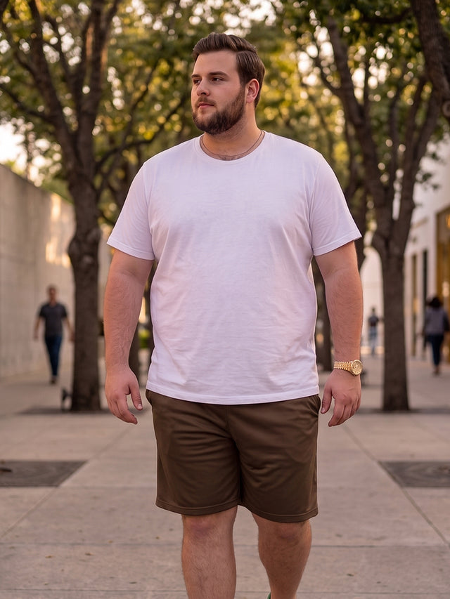 Men Plus Size Turbo-Olive Olive Solid Shorts