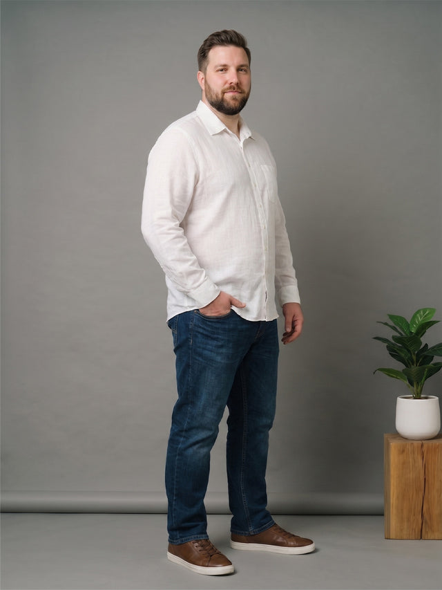 Men Plus Size Ivorynox White Solid Shirts