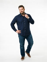 Men Plus Size Navyroth Navy Solid Shirts