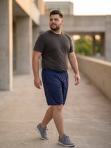 Men Plus Size Turbo-Navy Blue Navy Blue Solid Shorts