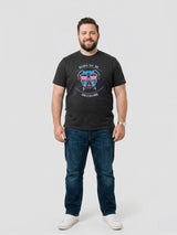 Men Plus Size Hypehound Black Printed Round Neck