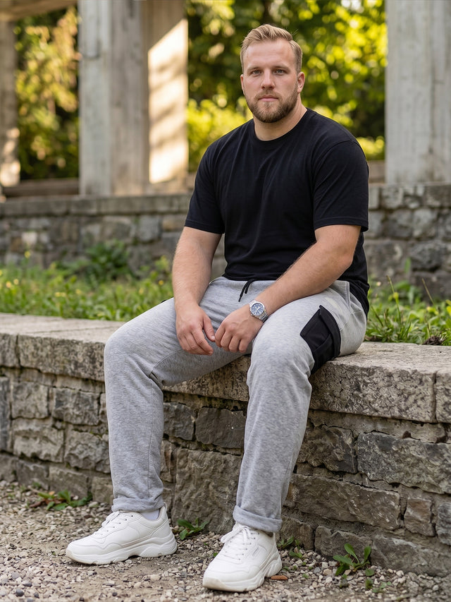 Men Plus Size Fulcrum Grey Solid Trackpants