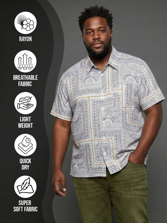 Men Plus Size Quarry Multicolor Printed Casual Shirt