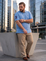 Men Plus Size Aura-Sky Polo Men Tshirt