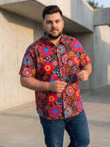 Men Plus Size Iridescent Multi Printed Shirts