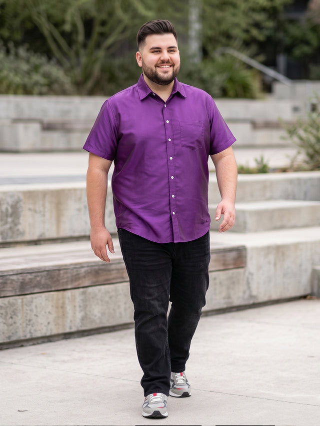 Men Plus Size Dura-V Solid Shirt