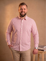 Men Plus Size Berryweave Red Check Shirts