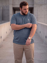 Men Plus Size Vaporcrew-Grey Solid Grey Round Neck