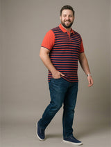 Men Plus Size Vynce Multi Striped Polo