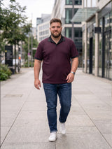Men Plus Size Zorathn Wine textured Polo Tshirts