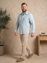 Men Plus Size Aquavelle Sky Blue Check Shirts