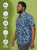 Men Plus Size Tessar Multicolor Printed Casual Shirt