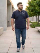 Men Plus Size Osaka Printed Black Polo Men Tshirt