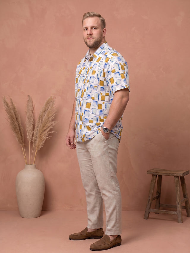 Men Plus Size Canvaspatch Multi Printed Shirts