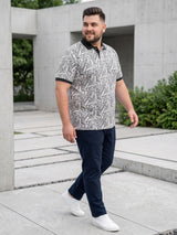 Men Plus Size Geoza Multi Printed Polo Tshirt