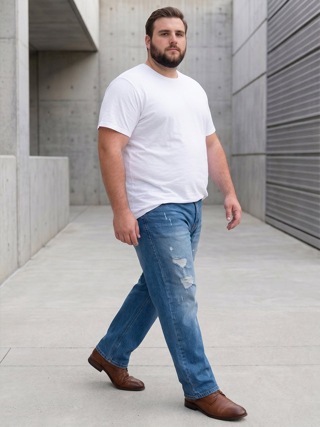 Men Plus Size Sawyer Navy Washed Jeans