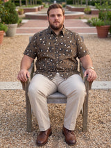 Men Plus Size Xzlum Floral Printed brown Shirt