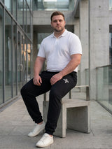 Men Plus Size Zorvilo Black Solid Trackpants