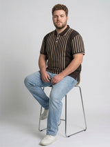 Men Plus Size Pitcher Multi Striped Polo