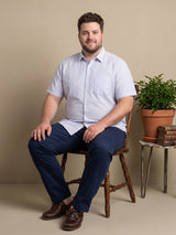 Men Plus Size Placid Multi Textured Shirts