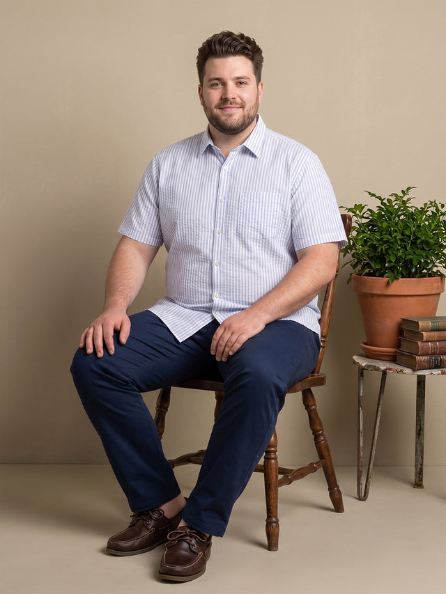 Men Plus Size Placid Multi Textured Shirts