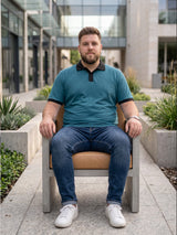 Men Plus Size Aevrion Teal textured Polo Tshirts