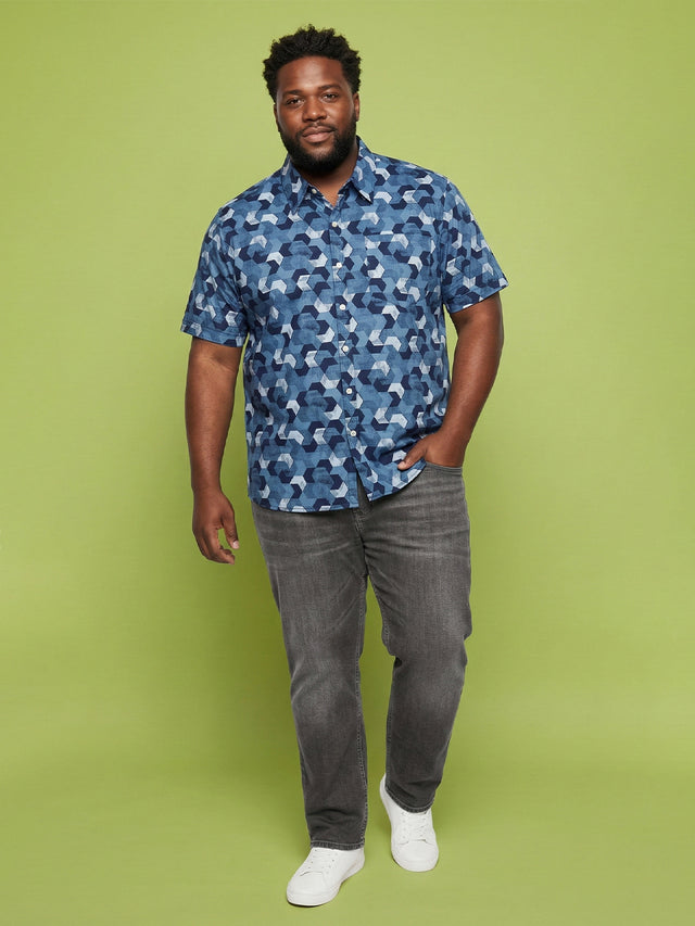 Men Plus Size Tessar Multicolor Printed Casual Shirt
