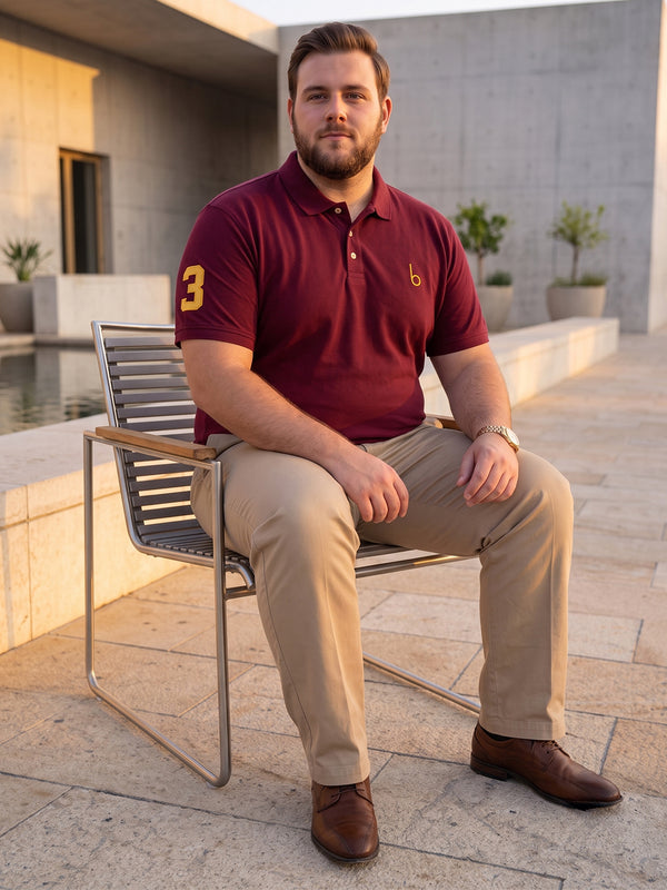 Men Plus Size Aura-Maroon Polo Men Tshirt