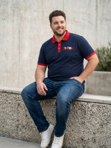 Men Plus Size Assorted Navy Blue Solid Polo