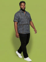 Men Plus Size Sector Multicolor Printed Casual Shirt