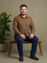 Men Plus Size Taverno Brown Solid Shirts