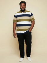 Men Plus Size Coluxe Multicolor Colorblock Polo Tshirt