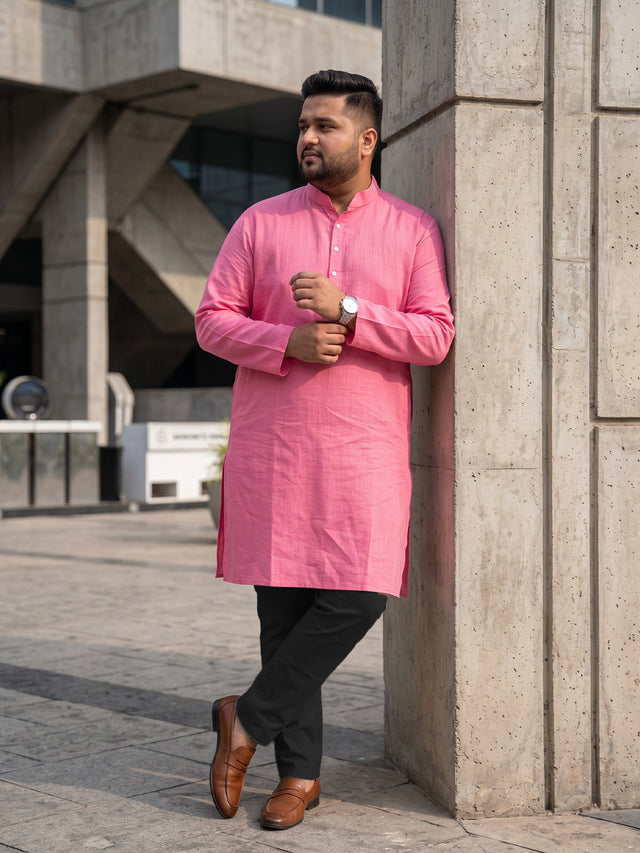 Men Plus Size Ullas-PI Solid Kurta