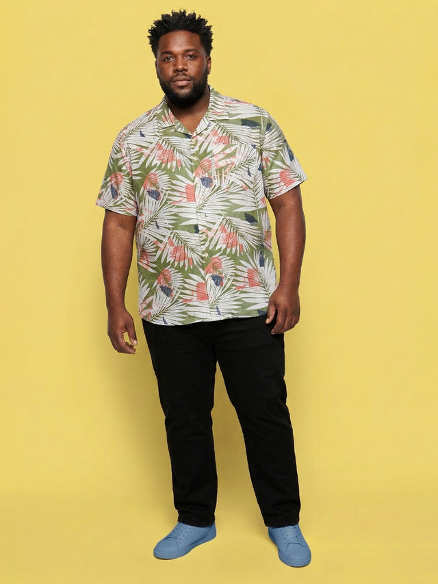 Men Plus Size Havana Multicolor Printed Casual Shirt