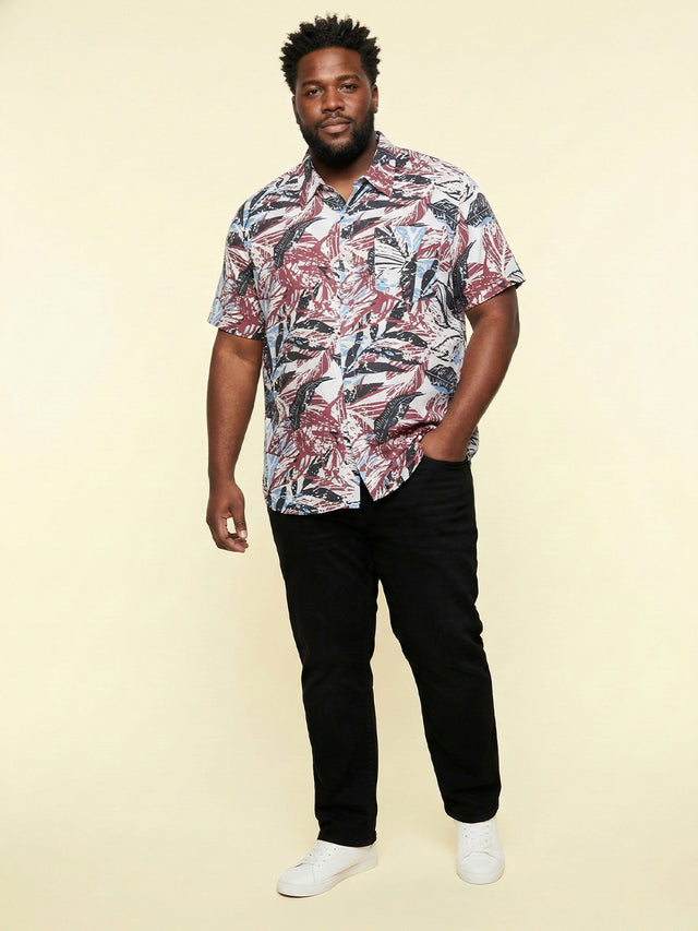 Men Plus Size Featherboat Multicolor Printed Casual Shirt