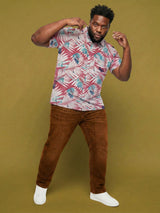 Men Plus Size Tropico Multicolor Printed Casual Shirt