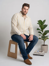 Men Plus Size Solviero Multi Striped Shirts