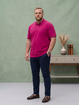Men Plus Size Aura-Magenta Solid Polo