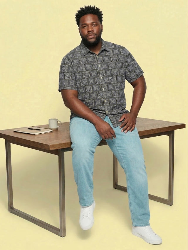 Men Plus Size Framex Multicolor Printed Casual Shirt