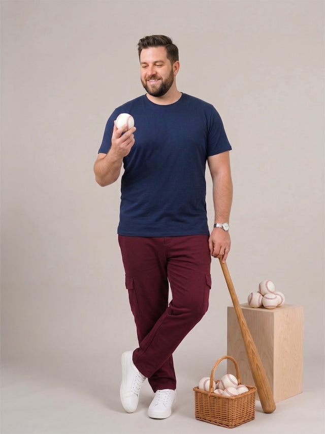 Men Plus Size NightThread Maroon Solid Trackpants