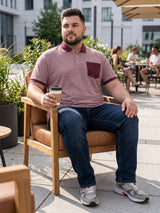 Men Plus Size Mevia Solid Maroon Polo Men Tshirt
